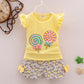 Girls Cartoon Two-Piece Outfit – Korean Style Cotton Children's Clothing Set