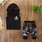 2-Piece Toddler Boys Outfit | Sleeveless Hoodie T-Shirt & Camo Pants Set