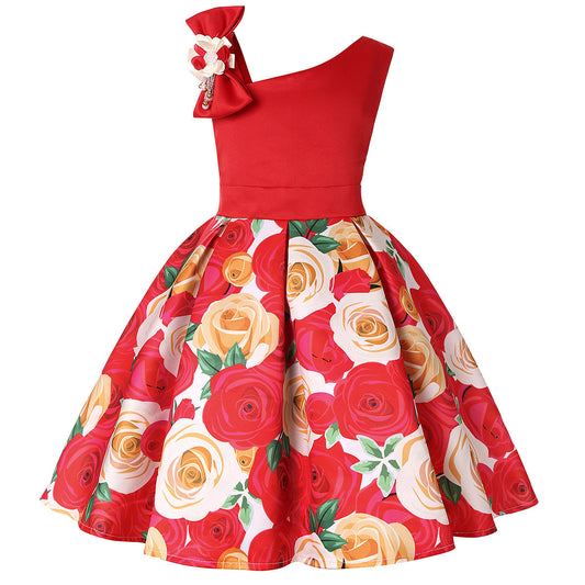 Girls’ Princess Dresses – Digital Print Children’s Dress for Kids