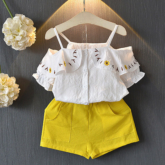 Kids Girls Clothing Set – Baby Girl T-Shirt & Shorts Suit