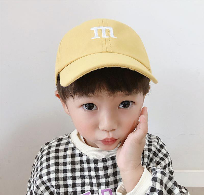 Kids Baseball Cap – Boys Cotton Hat with Letter M Embroidery