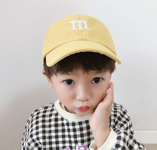Kids Baseball Cap – Boys Cotton Hat with Letter M Embroidery