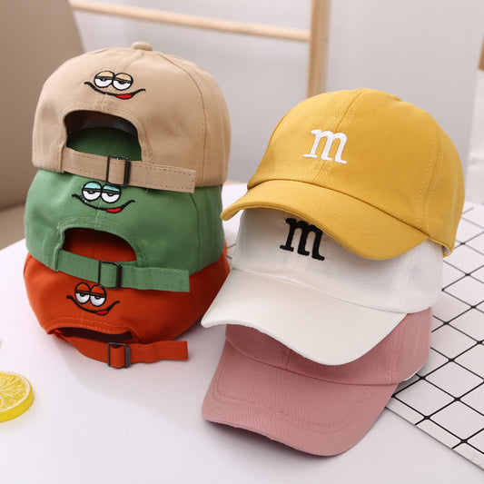 Kids Baseball Cap – Boys Cotton Hat with Letter M Embroidery