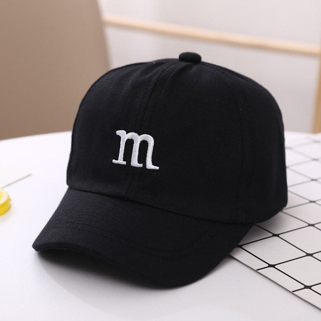 Kids Baseball Cap – Boys Cotton Hat with Letter M Embroidery