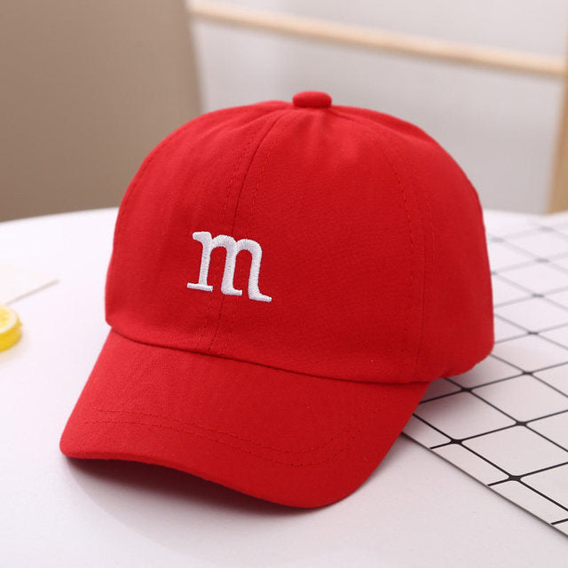 Kids Baseball Cap – Boys Cotton Hat with Letter M Embroidery