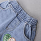 Girls Cotton Yellow Letter T-Shirt and Jeans Set – Casual Kids Clothing Outfit