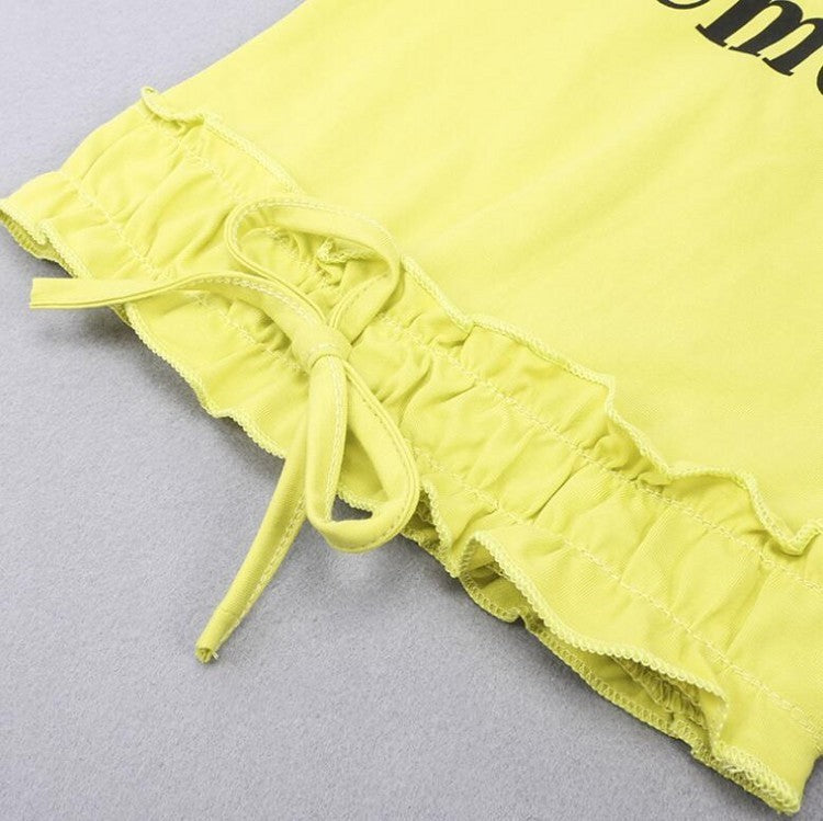 Girls Cotton Yellow Letter T-Shirt and Jeans Set – Casual Kids Clothing Outfit