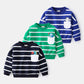 Boys Spring Striped Sweater – Casual Loose Cotton Pullover with Round Neck