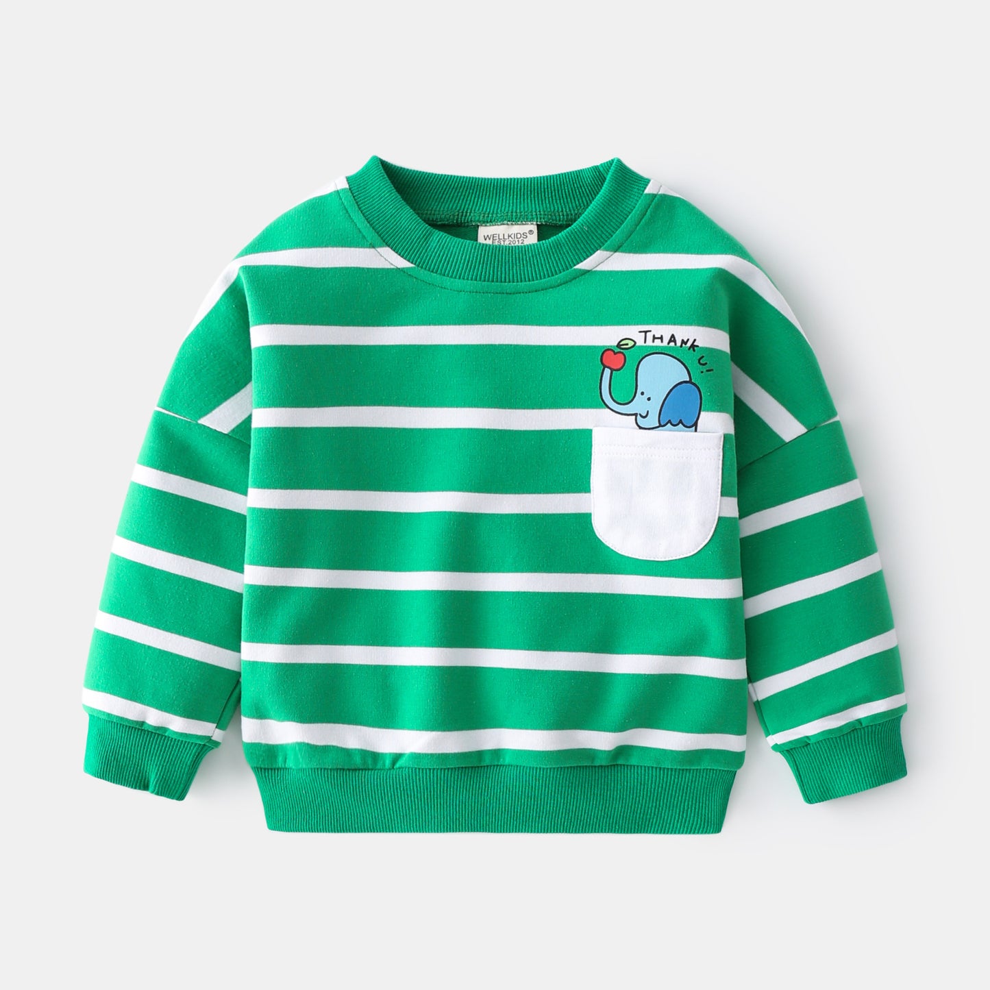 Boys Spring Striped Sweater – Casual Loose Cotton Pullover with Round Neck