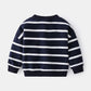 Boys Spring Striped Sweater – Casual Loose Cotton Pullover with Round Neck