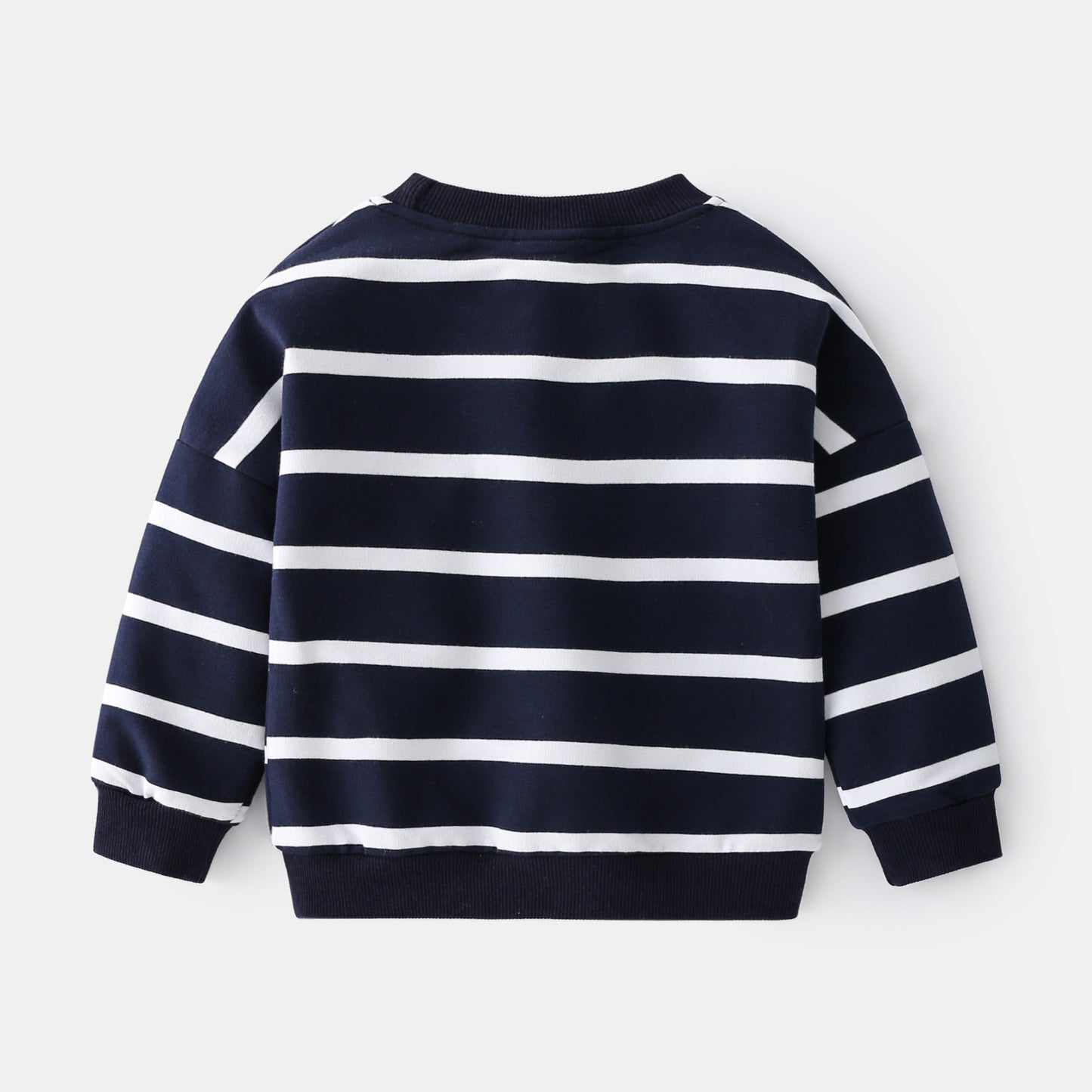 Boys Spring Striped Sweater – Casual Loose Cotton Pullover with Round Neck
