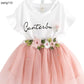 Summer Kids Girls Clothing Set – 2PCS T-Shirt & Hole Pants Outfit