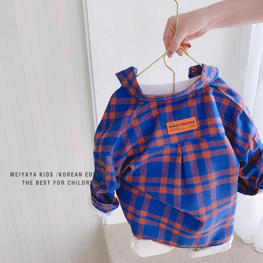 Baby & Kids Plaid Shirt – Long Sleeve Button-Up for Boys & Girls