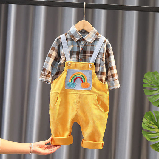 Baby Boy Two-Piece Outfit with Bib | Cute Kids Clothing Set