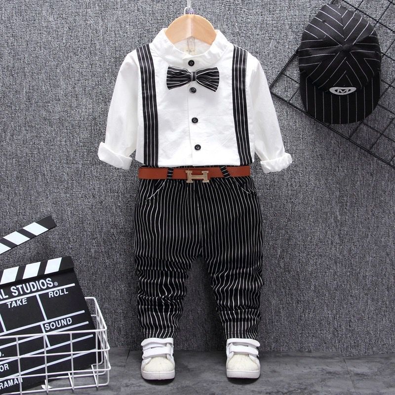 Baby Boy Two-Piece Outfit with Bib | Cute Kids Clothing Set