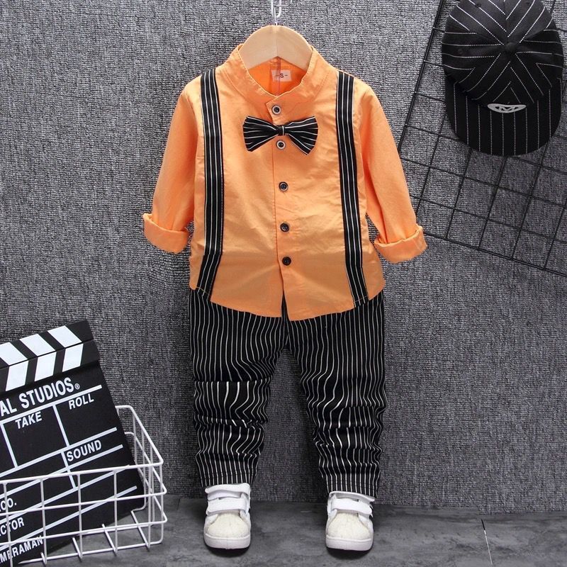 Baby Boy Two-Piece Outfit with Bib | Cute Kids Clothing Set