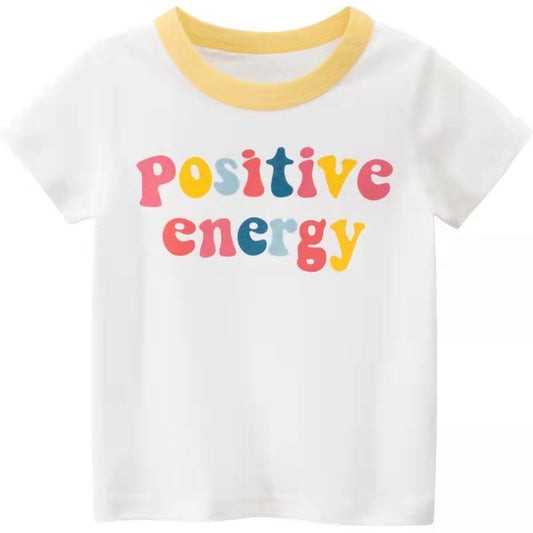 Girls Alphabet Print T-Shirt – Cute Cartoon Short-Sleeve Top