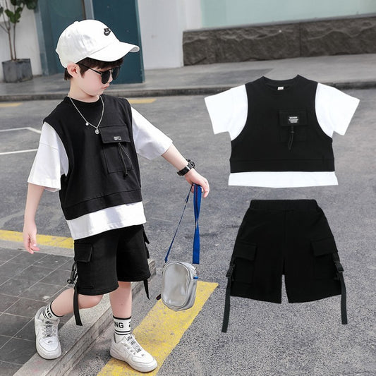 Boys Summer Overalls – Short-Sleeved Children’s Clothing Outfit for Kids