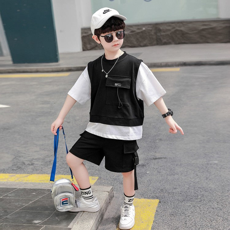 Boys Summer Overalls – Short-Sleeved Children’s Clothing Outfit for Kids