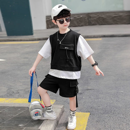 Boys Summer Overalls – Short-Sleeved Children’s Clothing Outfit for Kids