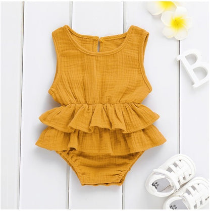 Baby Girl Pettiskirt Dress – Striped Sleeveless Party Outfit for Kids