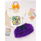 Baby Girls Mardi Gras Outfit – Ruffle Sleeve Bodysuit, Tutu Skirt & Hairband Set