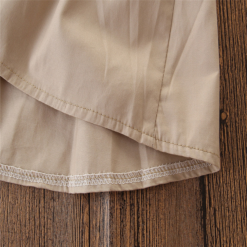 Kids Summer Korean Style Clothing – Beige Shirt & Girls' Dress for Medium to Large Children