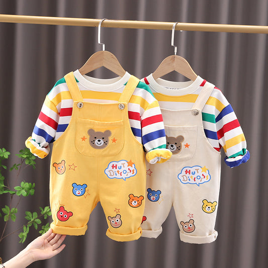 Boys’ Overalls Set – Casual Top & Dungarees Outfit for Kids