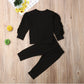 Baby Fall Outfit Set – 2-Piece Ruffle Jumper & Pants with Sweatshirt