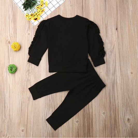 Baby Fall Outfit Set – 2-Piece Ruffle Jumper & Pants with Sweatshirt