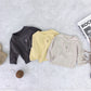 Kids Bear Print Jacket – Solid Color Warm Outerwear for Boys & Girls