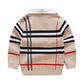 Boys Plaid Jacquard Sweater – Warm Knit Pullover for Fall & Winter