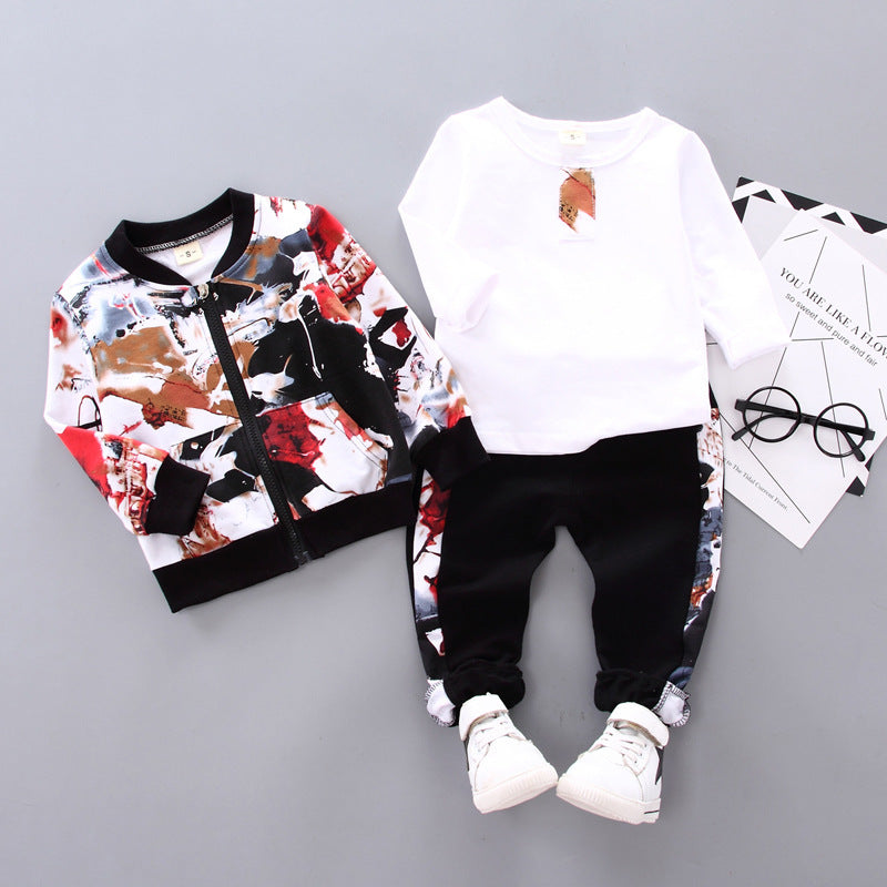 Boys’ Autumn & Winter 3-Piece Outfit – Handsome Kids Clothes