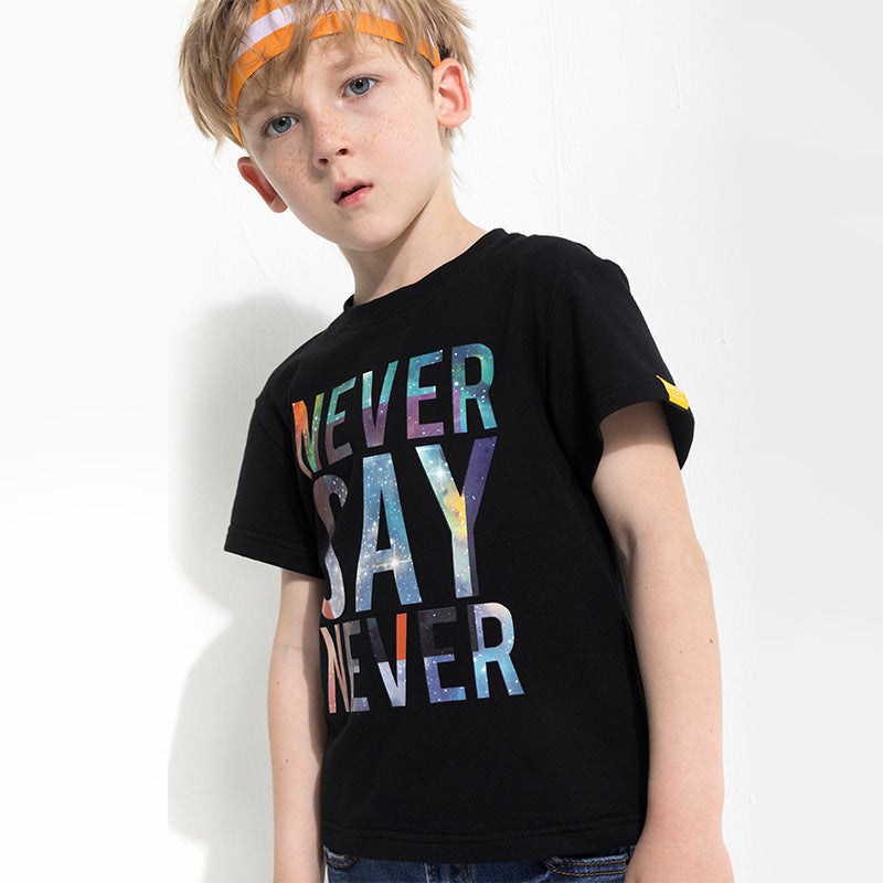 Kids Letter Print T-Shirt – Fun Graphic Tee for Boys & Girls