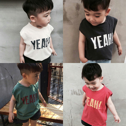 Children's Sleeveless T-Shirt – Lightweight Cotton Summer Tank Top for Kids