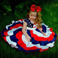 Toddler Girls 4th of July Dress – Red White & Blue Stars and Stripes Twirl Dress