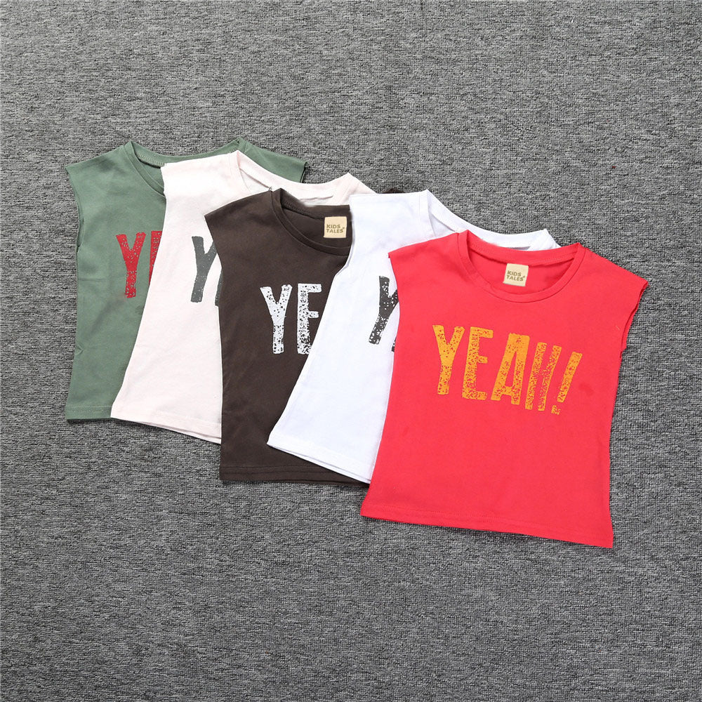 Children's Sleeveless T-Shirt – Lightweight Cotton Summer Tank Top for Kids