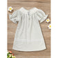 Infant Baby Girls Easter Bunny Smocked Dress – Embroidered Short Sleeve Casual Summer Outfit