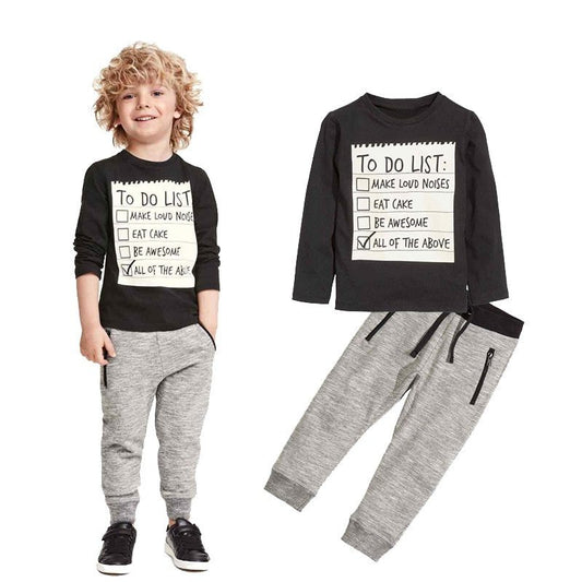 Kids Boys Clothing Set – Baby Boy 2PCS Cotton T-Shirt & Pants Suit (3-7 Years)