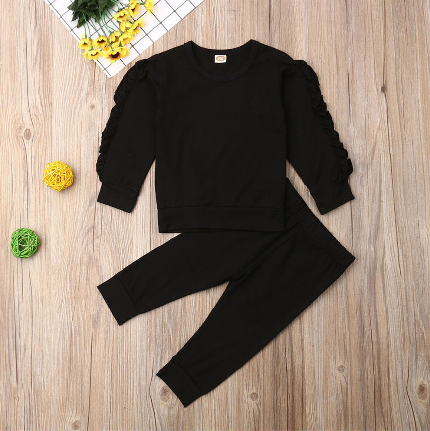 Baby Fall Outfit Set – 2-Piece Ruffle Jumper & Pants with Sweatshirt