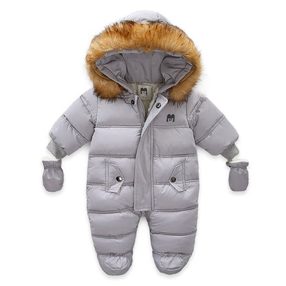 Baby Jumpsuit with Jacket & Gloves – Warm Winter Outfit for Kids