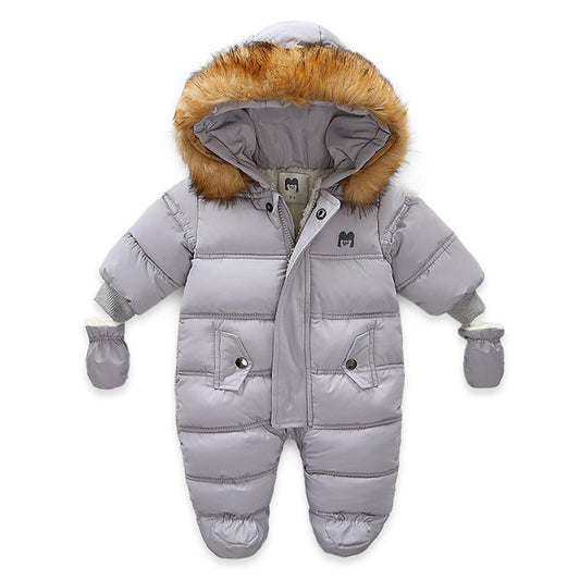 Baby Jumpsuit with Jacket & Gloves – Warm Winter Outfit for Kids
