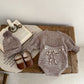 Baby Girl Winter Knitted Outfit – 3-Piece Pullover, Pants & Fur Pom Hat Set