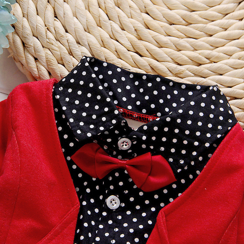 Children’s Suit Set – Bow Tie Sweater & Small Trousers for Kids