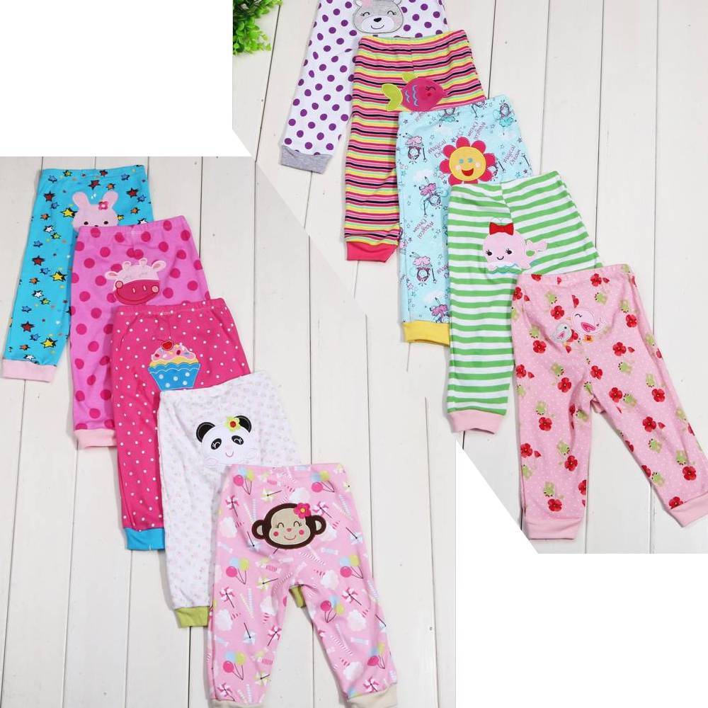Kids Cartoon Print Leggings Set | 5-Piece Stretch Pants for Girls