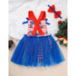 Baby Independence Day Bodysuit – Flag Pattern Sleeveless Bowknot Romper