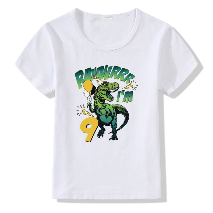 Children’s Birthday T-Shirt – Numbers 1-9 Kids Tee