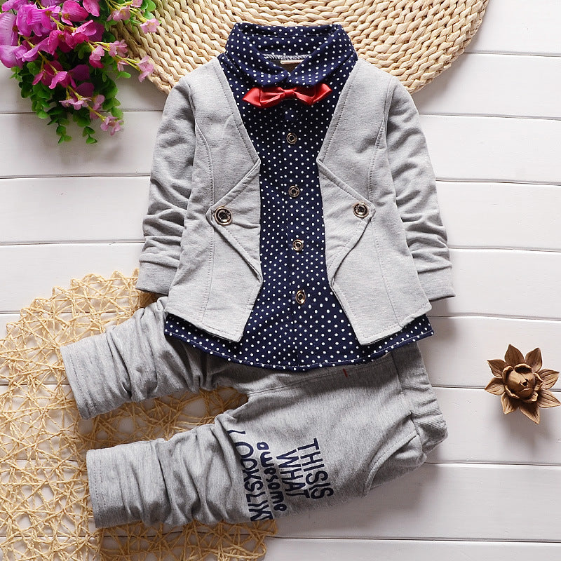 Children’s Suit Set – Bow Tie Sweater & Small Trousers for Kids