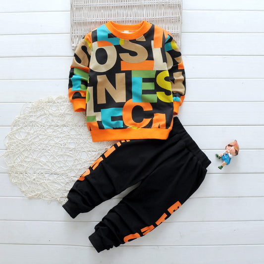 Spring Children's Clothing Set – Boys & Girls Two-Piece Cartoon Sweater Outfit