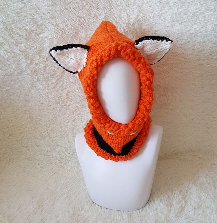 Children’s Wool Knit Hat – Hand-Knitted Warm Earmuffs & Cape Cap